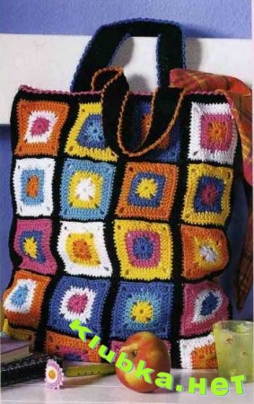 Женская сумка из разноцветных квадратов
