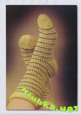 Описание носков, связанных крючком