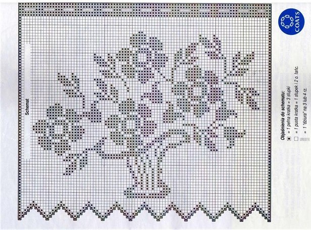 Схемы "Цветы и бабочки" для филейного вязания