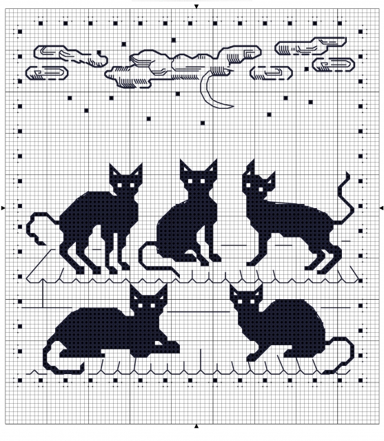 Схемы "Котики и зайчики" для филейного вязания