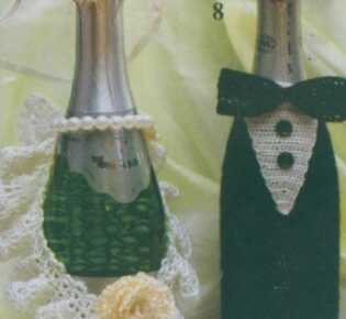 Чехлы на бутылки \»Жених и невеста\» крючком