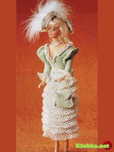 Платье с оборками для куклы Барби