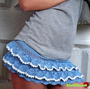 Голубая юбка крючком